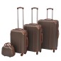 vidaXL Vierteiliges Hartschalen-Trolley-Set Kaffeebraun vidaXL Vierteiliges Hartschalen-Trolley-Set Kaffeebraun