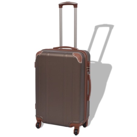 vidaXL Vierteiliges Hartschalen-Trolley-Set Kaffeebraun
