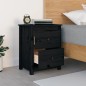 vidaXL Nachttisch Schwarz 50x35x61,5 cm Massivholz Kiefer vidaXL Nachttisch Schwarz 50x35x61,5 cm Massivholz Kiefer