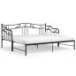 vidaXL Ausziehsofa Bettgestell Schwarz Metall 90x200 cm vidaXL Ausziehsofa Bettgestell Schwarz Metall 90x200 cm