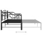 vidaXL Ausziehsofa Bettgestell Schwarz Metall 90x200 cm vidaXL Ausziehsofa Bettgestell Schwarz Metall 90x200 cm