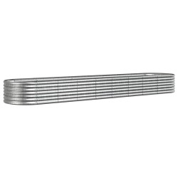 vidaXL Hochbeet Pulverbeschichteter Stahl 368x80x36 cm Silbern
