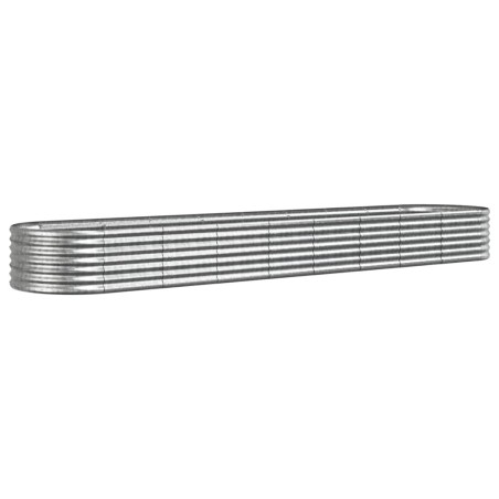 vidaXL Hochbeet Pulverbeschichteter Stahl 368x80x36 cm Silbern
