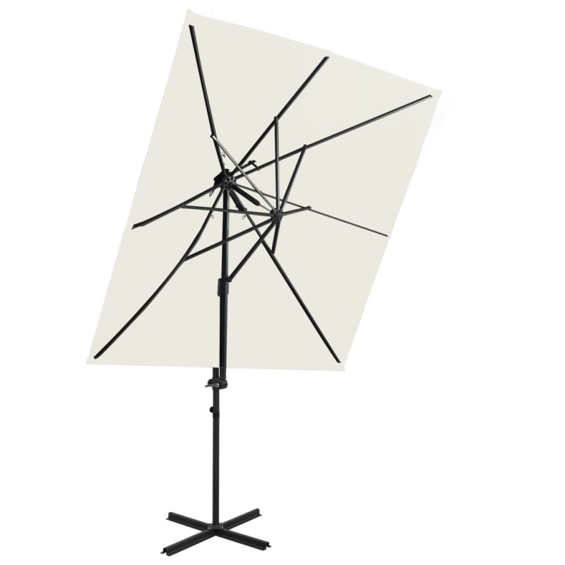 vidaXL Ampelschirm mit Lüftung Sandfarben 250x250 cm vidaXL Ampelschirm mit Lüftung Sandfarben 250x250 cm
