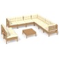 10-tlg. Garten-Lounge-Set mit Kissen Honigbraun Kiefernholz 10-tlg. Garten-Lounge-Set mit Kissen Honigbraun Kiefernholz