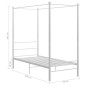 vidaXL Himmelbett Weiß Metall 90x200 cm vidaXL Himmelbett Weiß Metall 90x200 cm