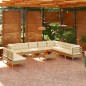 11-tlg. Garten-Lounge-Set mit Kissen Honigbraun Kiefernholz 11-tlg. Garten-Lounge-Set mit Kissen Honigbraun Kiefernholz