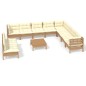 11-tlg. Garten-Lounge-Set mit Kissen Honigbraun Kiefernholz 11-tlg. Garten-Lounge-Set mit Kissen Honigbraun Kiefernholz
