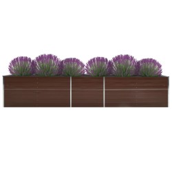 vidaXL Garten-Hochbeet Verzinkter Stahl 400×80×77 cm Braun