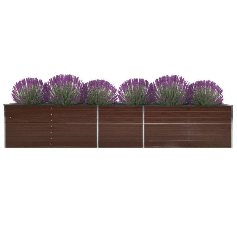 vidaXL Garten-Hochbeet Verzinkter Stahl 400×80×77 cm Braun vidaXL Garten-Hochbeet Verzinkter Stahl 400×80×77 cm Braun