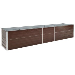 vidaXL Garten-Hochbeet Verzinkter Stahl 400×80×77 cm Braun