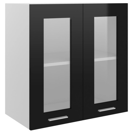 vidaXL Hängeglasschrank Hochglanz-Schwarz 60x31x60 cm Holzwerkstoff