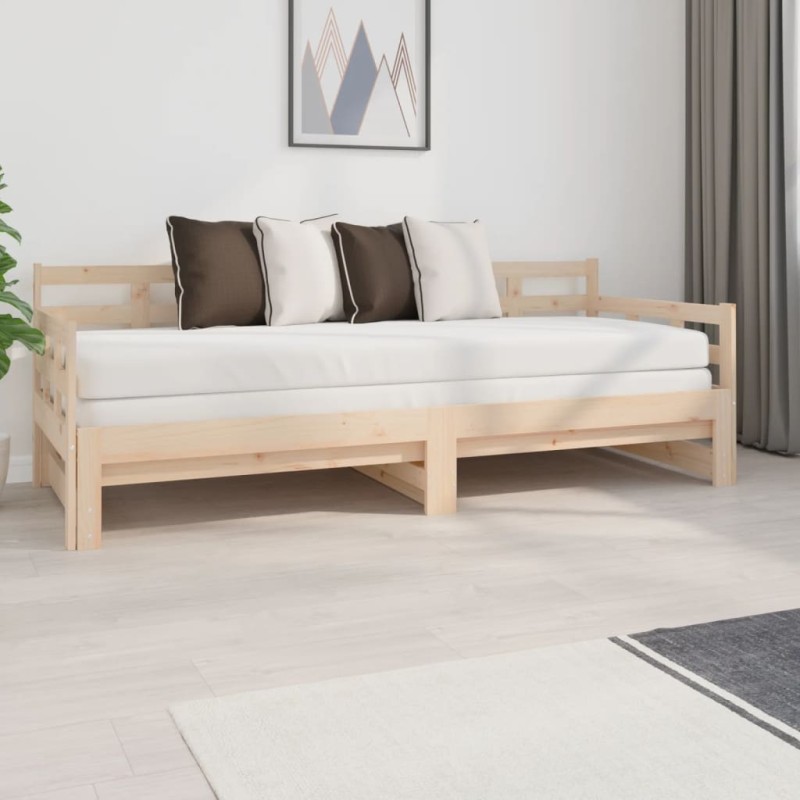 vidaXL Tagesbett Ausziehbar Massivholz Kiefer 2x(80x200) cm vidaXL Tagesbett Ausziehbar Massivholz Kiefer 2x(80x200) cm