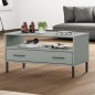 vidaXL Couchtisch OSLO mit Metallbeinen Grau 85x50x45 cm Massivholz vidaXL Couchtisch OSLO mit Metallbeinen Grau 85x50x45 cm Massivholz