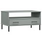 vidaXL Couchtisch OSLO mit Metallbeinen Grau 85x50x45 cm Massivholz vidaXL Couchtisch OSLO mit Metallbeinen Grau 85x50x45 cm Massivholz