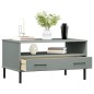 vidaXL Couchtisch OSLO mit Metallbeinen Grau 85x50x45 cm Massivholz vidaXL Couchtisch OSLO mit Metallbeinen Grau 85x50x45 cm Massivholz
