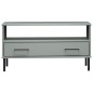 vidaXL Couchtisch OSLO mit Metallbeinen Grau 85x50x45 cm Massivholz vidaXL Couchtisch OSLO mit Metallbeinen Grau 85x50x45 cm Massivholz