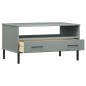 vidaXL Couchtisch OSLO mit Metallbeinen Grau 85x50x45 cm Massivholz vidaXL Couchtisch OSLO mit Metallbeinen Grau 85x50x45 cm Massivholz