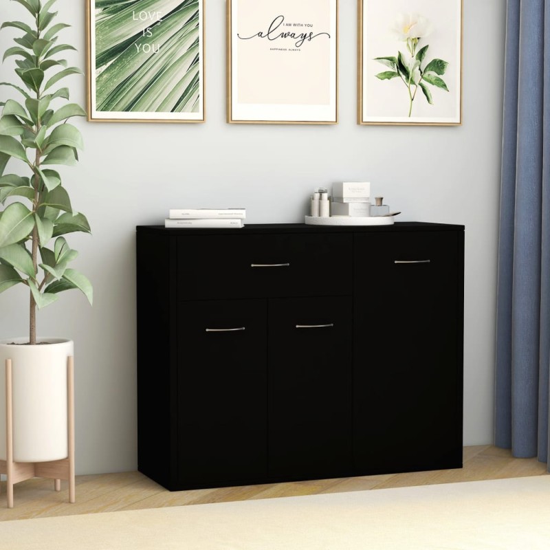 vidaXL Sideboard Schwarz 88x30x70 cm Holzwerkstoff vidaXL Sideboard Schwarz 88x30x70 cm Holzwerkstoff