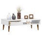 vidaXL Couchtisch MOLDE Weiß 100x55x31 cm Massivholz Kiefer vidaXL Couchtisch MOLDE Weiß 100x55x31 cm Massivholz Kiefer