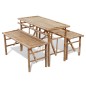 vidaXL Biertisch mit 2 Bänken 100 cm Bambus vidaXL Biertisch mit 2 Bänken 100 cm Bambus