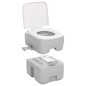 vidaXL Camping-Toilette Tragbar Grau und Weiß 20+10 L HDPE vidaXL Camping-Toilette Tragbar Grau und Weiß 20+10 L HDPE