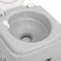 vidaXL Camping-Toilette Tragbar Grau und Weiß 20+10 L HDPE vidaXL Camping-Toilette Tragbar Grau und Weiß 20+10 L HDPE