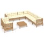 10-tlg. Garten-Lounge-Set mit Kissen Honigbraun Kiefernholz 10-tlg. Garten-Lounge-Set mit Kissen Honigbraun Kiefernholz