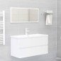 vidaXL Waschbeckenunterschrank Hochglanz-Weiß 90x38,5x45 cm vidaXL Waschbeckenunterschrank Hochglanz-Weiß 90x38,5x45 cm