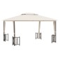 vidaXL Pavillon mit Seitenwänden & Doppeldach 3x4 m Creme vidaXL Pavillon mit Seitenwänden & Doppeldach 3x4 m Creme