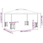 vidaXL Pavillon mit Seitenwänden & Doppeldach 3x4 m Creme vidaXL Pavillon mit Seitenwänden & Doppeldach 3x4 m Creme