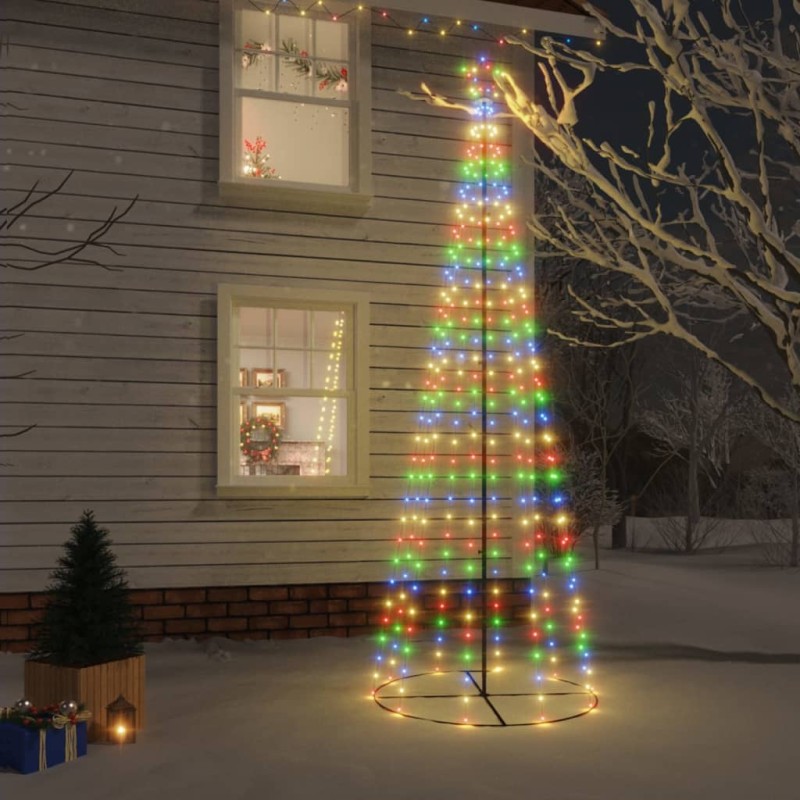 vidaXL LED-Weihnachtsbaum Kegelform Mehrfarbig 310 LEDs 100x300 cm vidaXL LED-Weihnachtsbaum Kegelform Mehrfarbig 310 LEDs 100x300 cm
