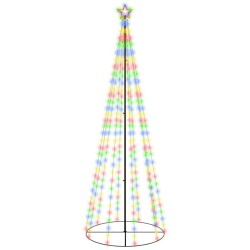 vidaXL LED-Weihnachtsbaum Kegelform Mehrfarbig 310 LEDs 100x300 cm