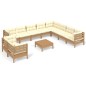 11-tlg. Garten-Lounge-Set mit Kissen Honigbraun Kiefernholz 11-tlg. Garten-Lounge-Set mit Kissen Honigbraun Kiefernholz