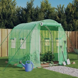 vidaXL Gewächshaus mit Stahlrahmen Grün 4 m² 2x2x2 m