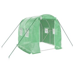 vidaXL Gewächshaus mit Stahlrahmen Grün 4 m² 2x2x2 m