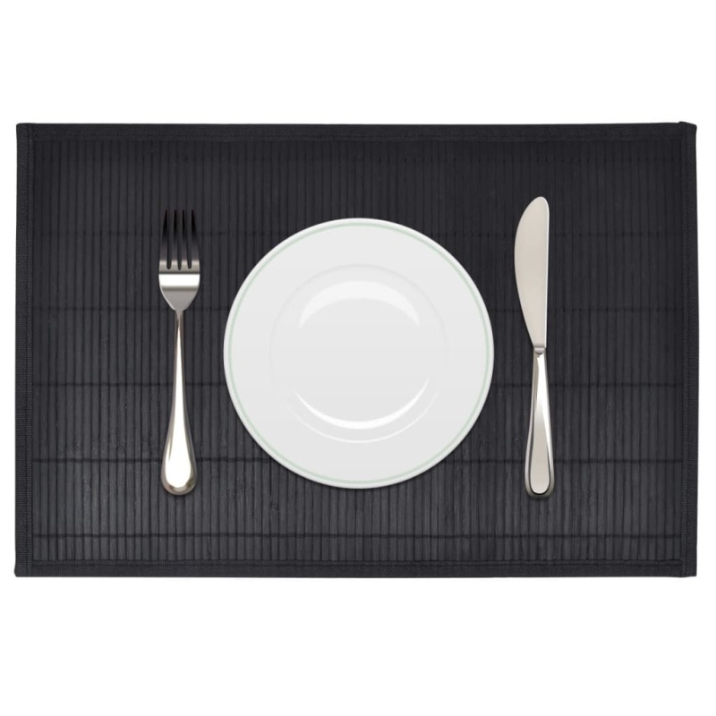 6 Bambus-Platzdeckchen 30 x 45 cm Schwarz 6 Bambus-Platzdeckchen 30 x 45 cm Schwarz