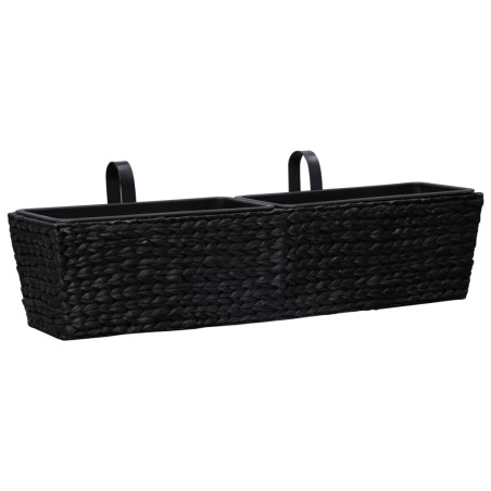 vidaXL Pflanzkübel 2 Stk. Wasserhyazinthe Schwarz