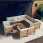12-tlg. Garten-Lounge-Set mit Kissen Honigbraun Kiefernholz 12-tlg. Garten-Lounge-Set mit Kissen Honigbraun Kiefernholz