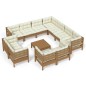 12-tlg. Garten-Lounge-Set mit Kissen Honigbraun Kiefernholz 12-tlg. Garten-Lounge-Set mit Kissen Honigbraun Kiefernholz