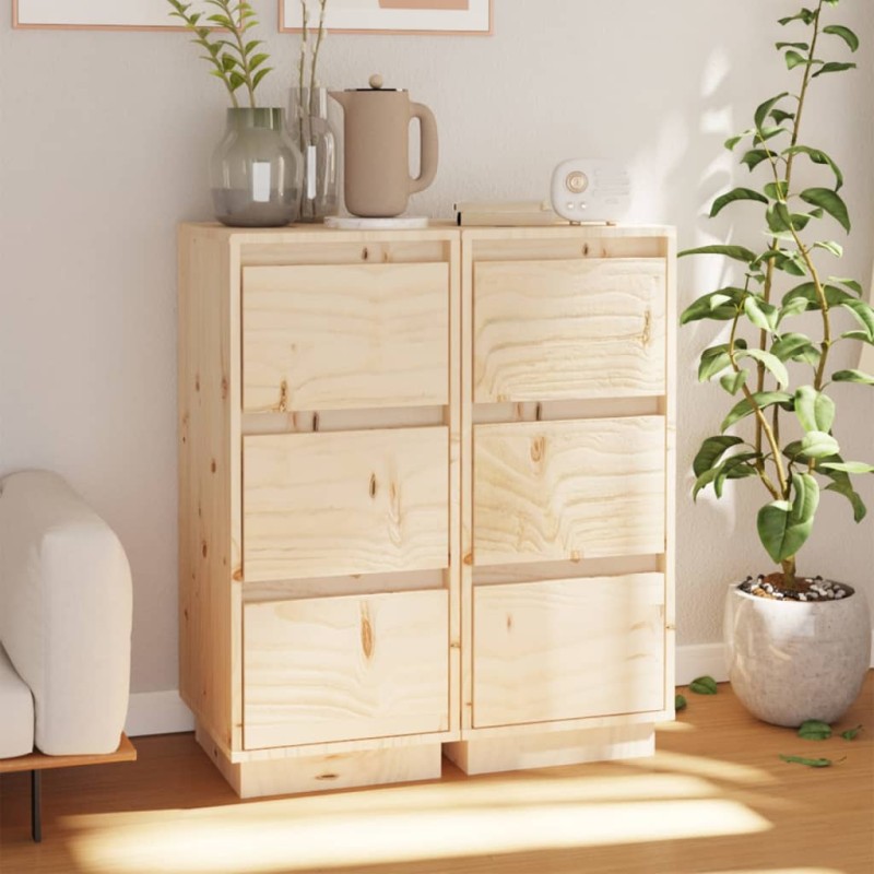 vidaXL Sideboards 2 Stk. 32x34x75 cm Massivholz Kiefer vidaXL Sideboards 2 Stk. 32x34x75 cm Massivholz Kiefer