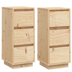vidaXL Sideboards 2 Stk. 32x34x75 cm Massivholz Kiefer
