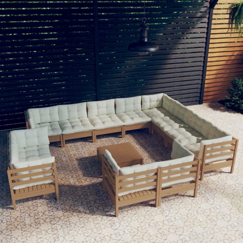 13-tlg. Garten-Lounge-Set mit Kissen Honigbraun Kiefernholz 13-tlg. Garten-Lounge-Set mit Kissen Honigbraun Kiefernholz
