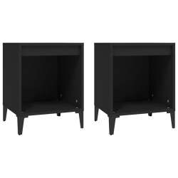vidaXL Nachttische 2 Stk. Schwarz 40x35x50 cm