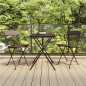 vidaXL Bistrostühle 2 Stk. Klappbar Braun Poly Rattan und Stahl vidaXL Bistrostühle 2 Stk. Klappbar Braun Poly Rattan und Stahl