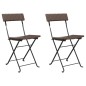 vidaXL Bistrostühle 2 Stk. Klappbar Braun Poly Rattan und Stahl vidaXL Bistrostühle 2 Stk. Klappbar Braun Poly Rattan und Stahl