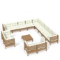 14-tlg. Garten-Lounge-Set mit Kissen Honigbraun Kiefernholz 14-tlg. Garten-Lounge-Set mit Kissen Honigbraun Kiefernholz