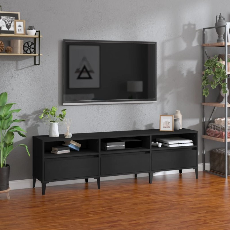vidaXL TV-Schrank Schwarz 150x30x44,5 cm Holzwerkstoff vidaXL TV-Schrank Schwarz 150x30x44,5 cm Holzwerkstoff