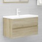 vidaXL Waschbeckenunterschrank Sonoma-Eiche 80x38,5x45cm Holzwerkstoff vidaXL Waschbeckenunterschrank Sonoma-Eiche 80x38,5x45cm Holzwerkstoff