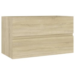 vidaXL Waschbeckenunterschrank Sonoma-Eiche 80x38,5x45cm Holzwerkstoff